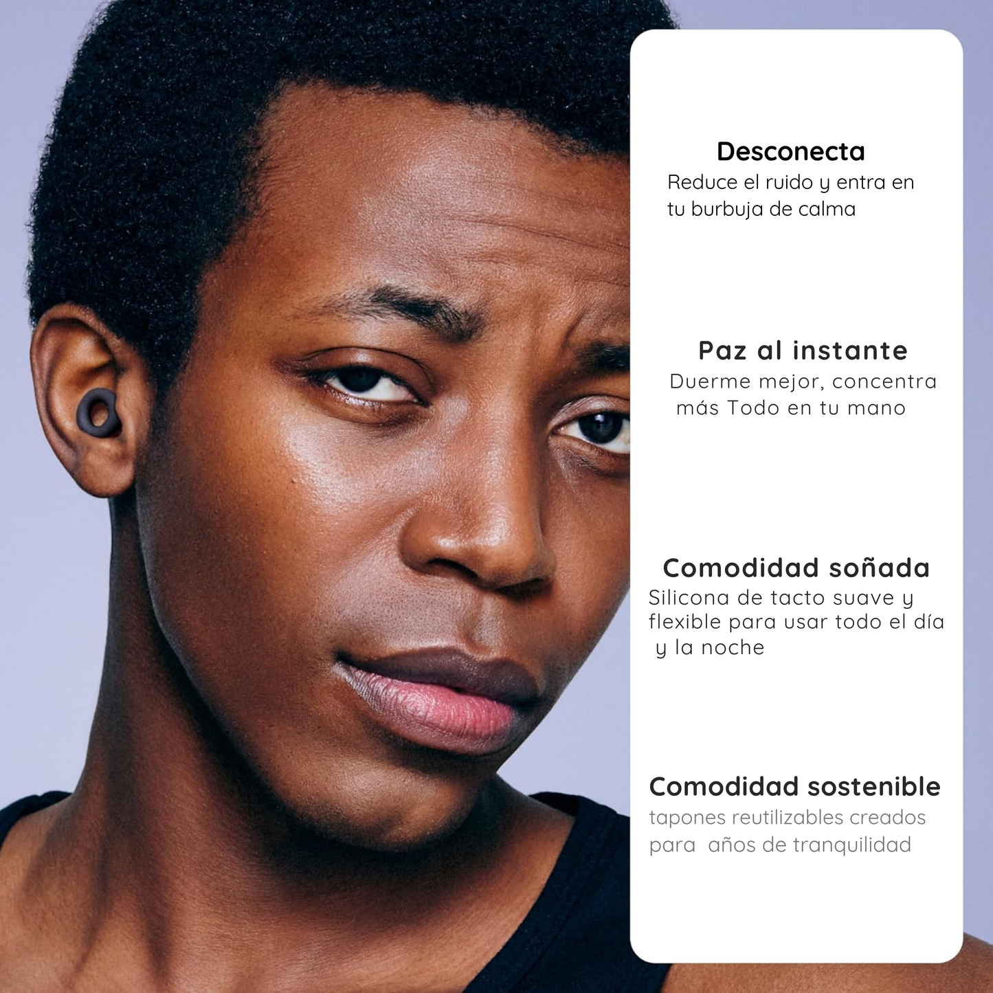 Tapones para los Oídos Reutilizables – Ultra Cómodos, 28 dB de Reducción de Ruido